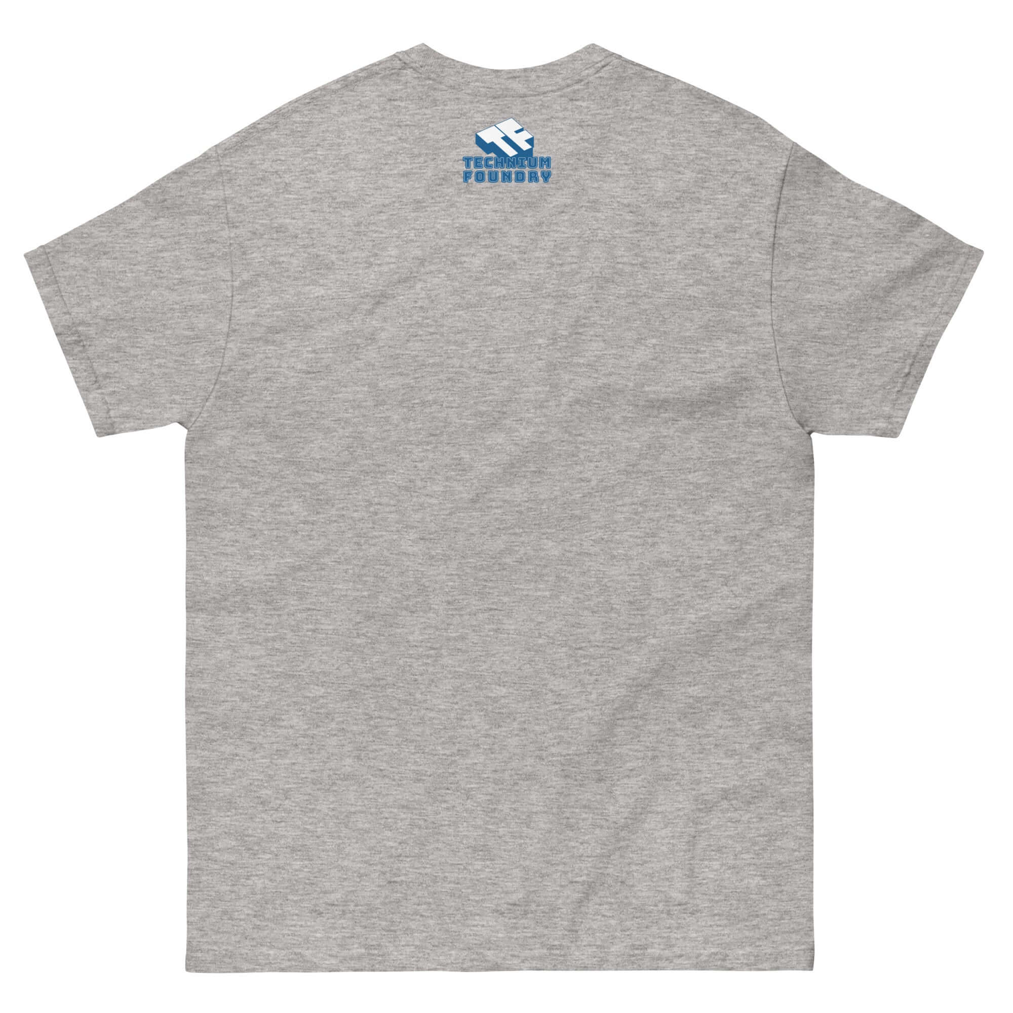 Gray Propeller Rotation Physics T-Shirt showcasing drone silhouette, highlighting aerodynamics and Newton's laws for drone enthusiasts.