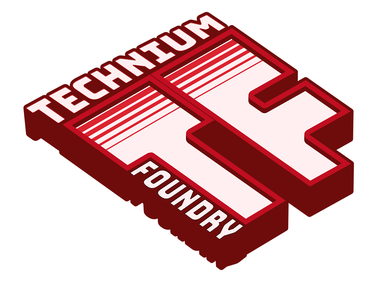 Technium Foundry red and white logo design with bold text.