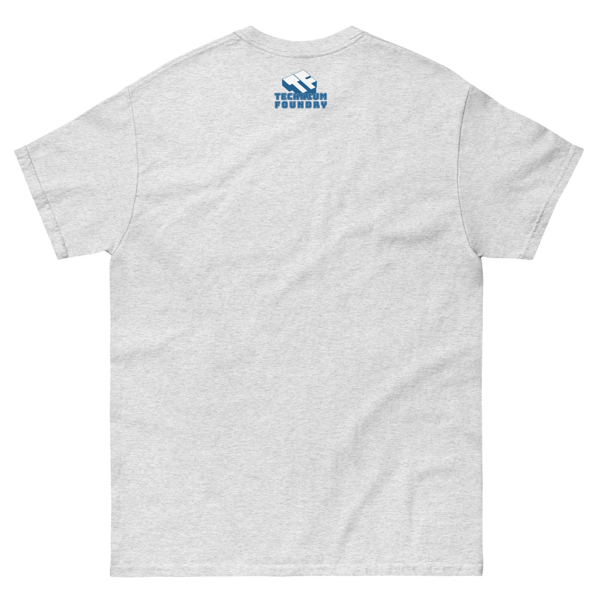 Back view of Einstein's Equivalence Principle FPV Drone T-Shirt showcasing tech-inspired design for drone pilots.