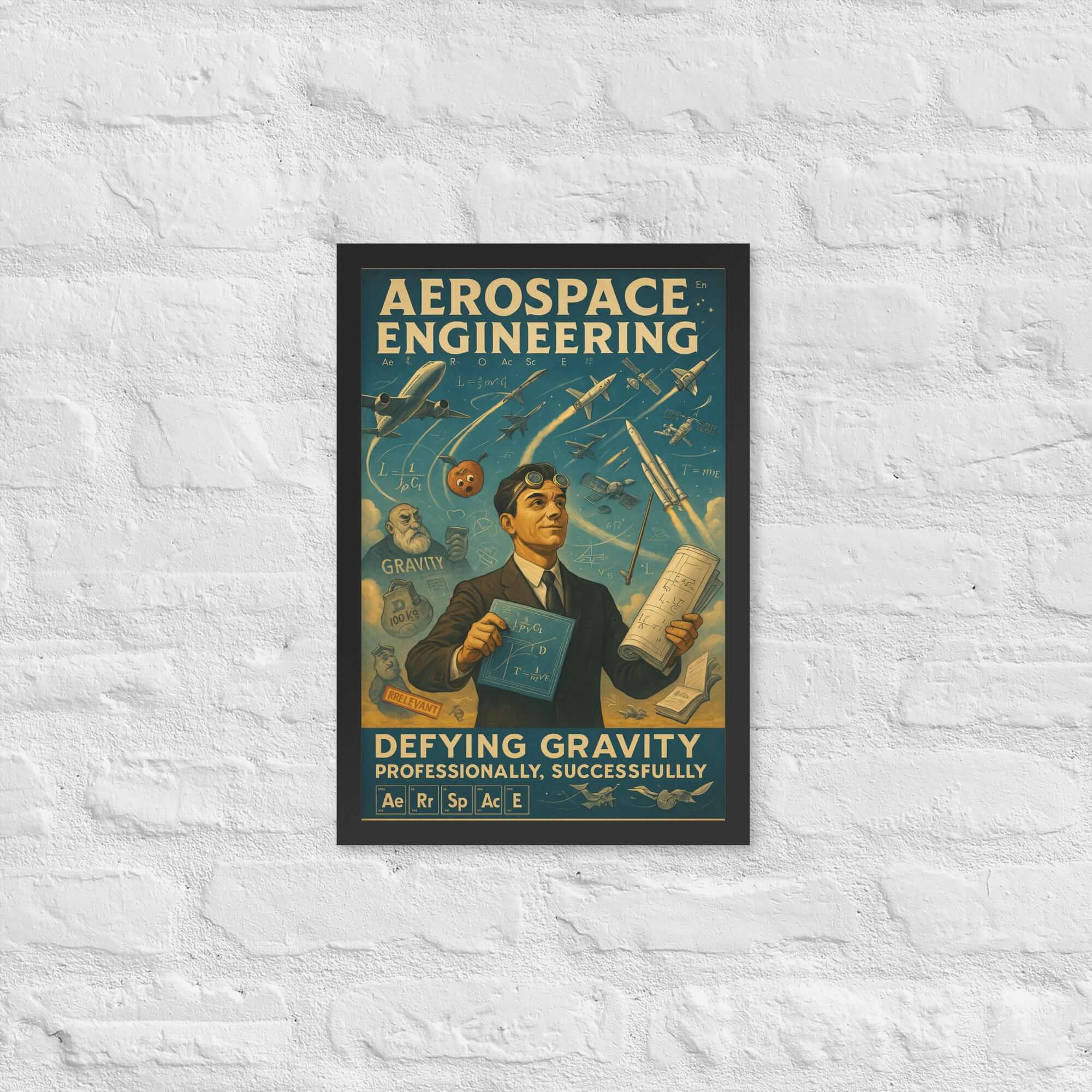 Aerospace Engineering Wall Poster - Vintage Space Race Design