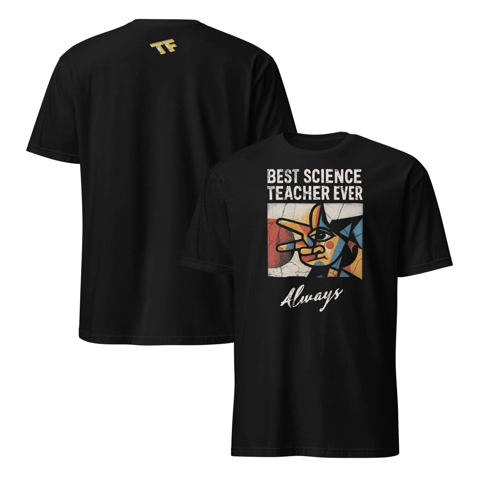 Best Science Teacher Ever T-Shirt in black with educational design, ideal for teaching appreciation and excellence gifts