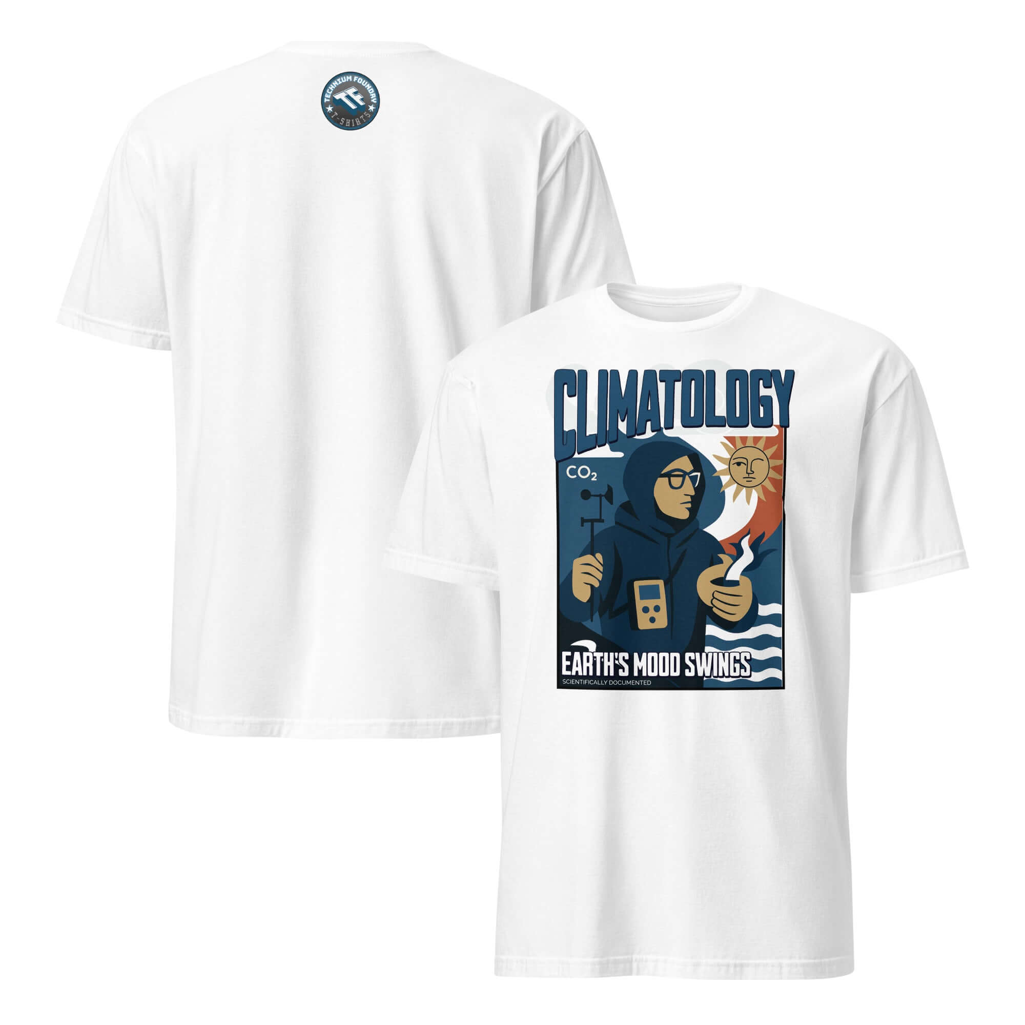 Climatology T-Shirt featuring vintage design of atmospheric scientist documenting Earth's mood swings.