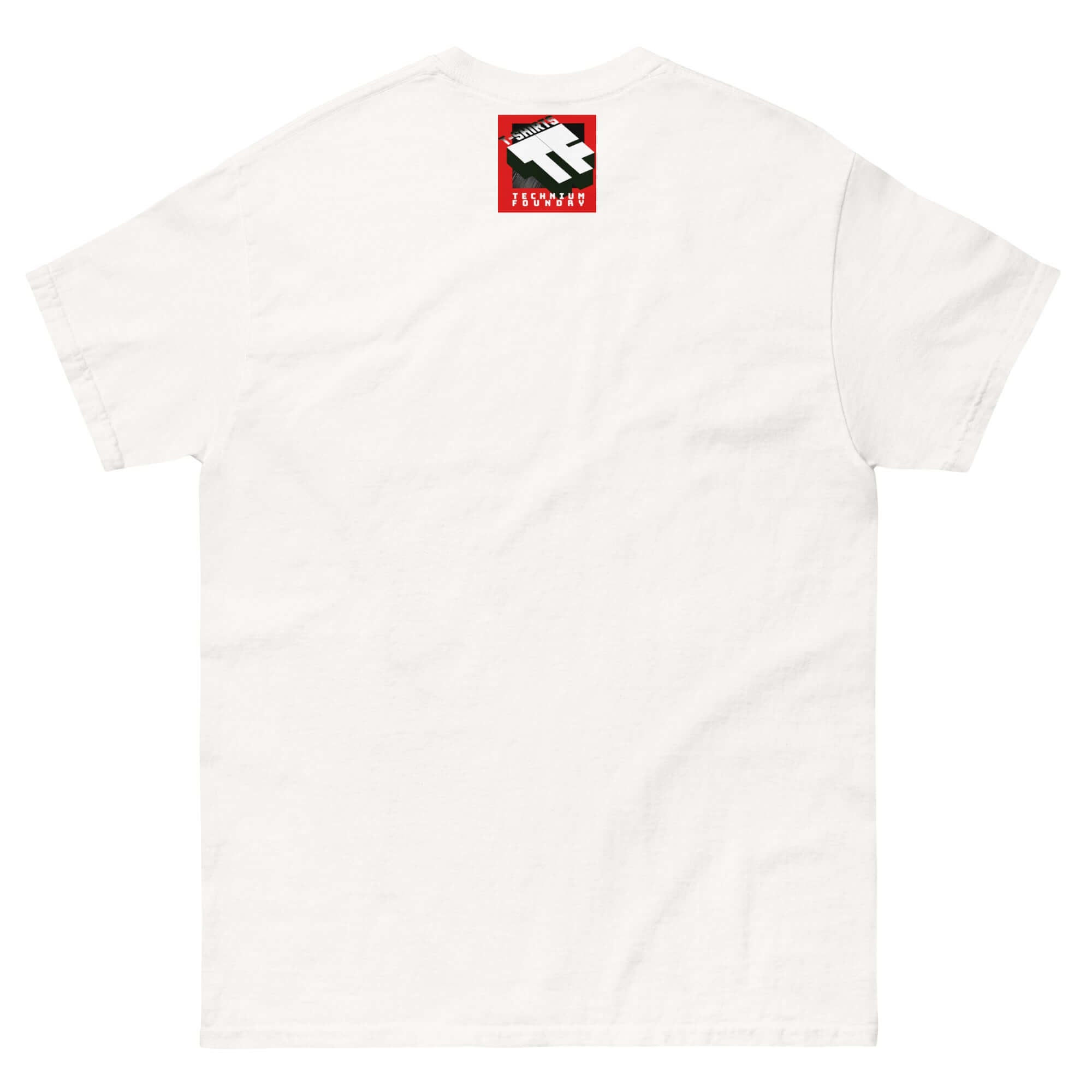 Back view of the "Dunning-Kruger Science Club" T-shirt featuring a small red and black graphic near the neckline.