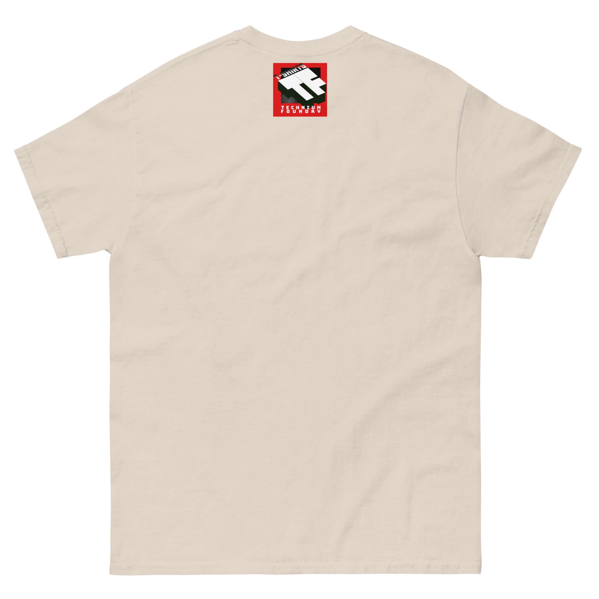 Back view of Dunning-Kruger Science Club t-shirt with logo, showcasing cognitive bias theme in stylish minimalist design.