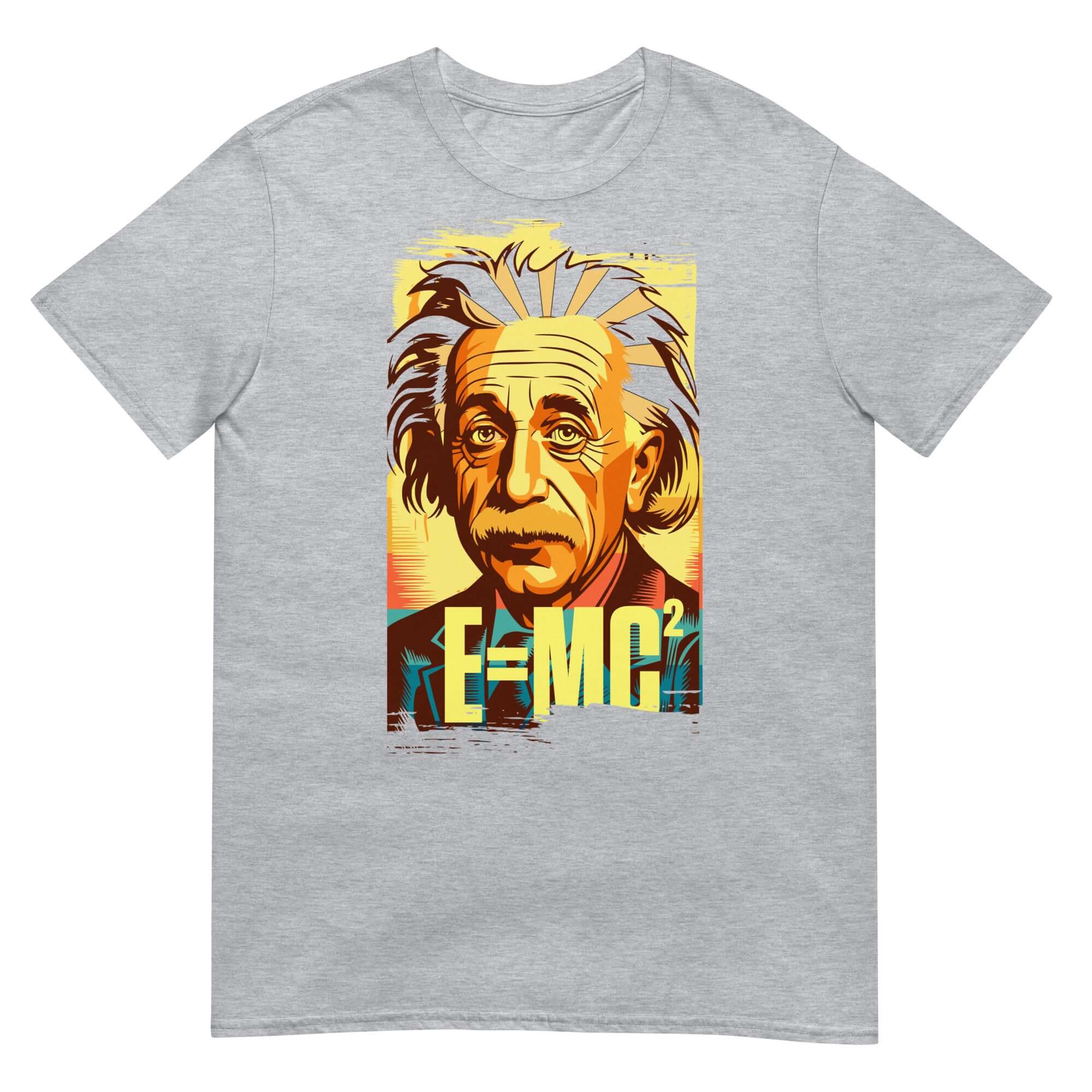 Einstein E=MC² T-Shirt featuring legendary physics formula, perfect for science enthusiasts and fashion-forward thinkers