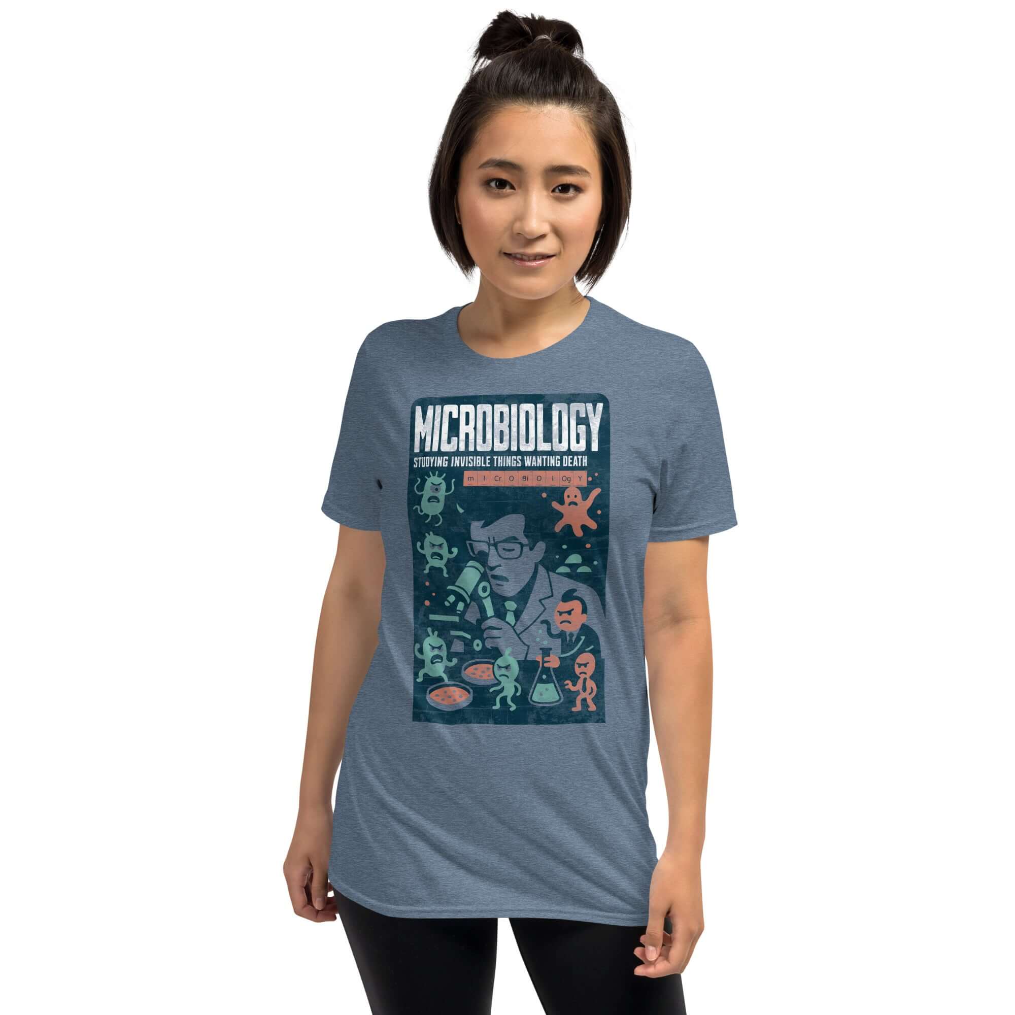 Microbiology T-Shirt featuring a science-themed design with a humorous twist on studying microorganisms.
