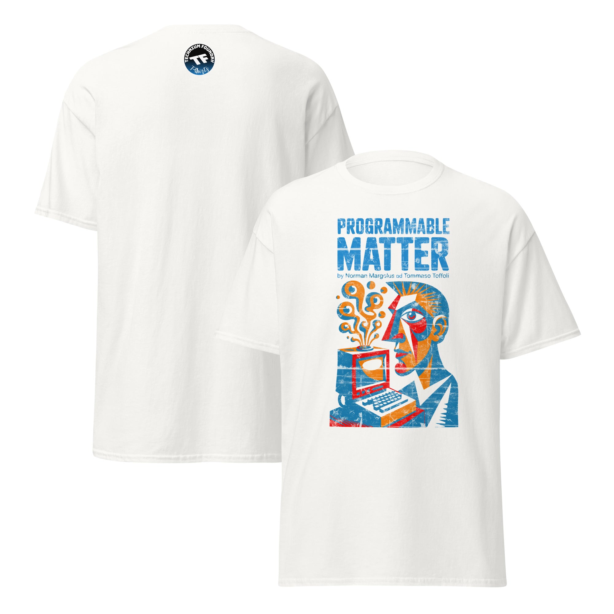 Computronium Programmable Matter T-Shirt with theoretical physics design and starburst pattern on white background.