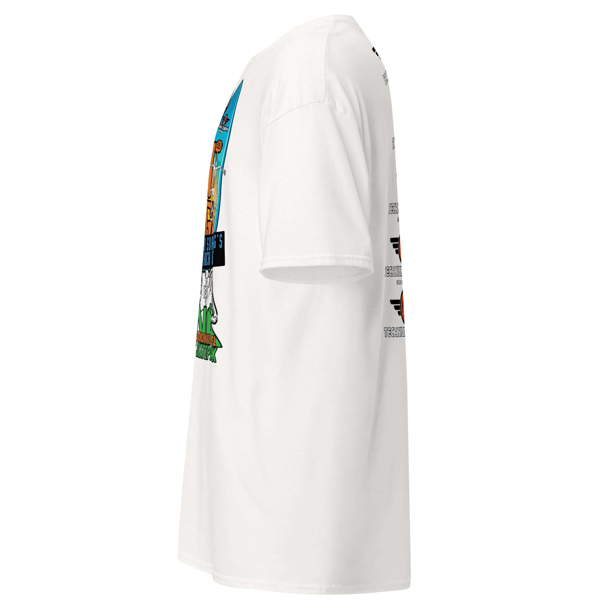 Side view of unisex Agent Orange Kona Skatepark concert tee, Feb 18 limited edition, featuring vibrant graphics ideal for skateboarders.